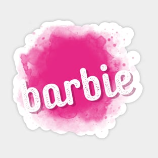 Barbie x Oppenheimer Logo Pink And White Sticker
